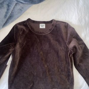 NWT Brown velvet aritzia top